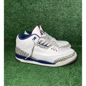 Nike Air Jordan 3 True Blue 2016 Men Size 13 White Basketball Shoes 854262-106